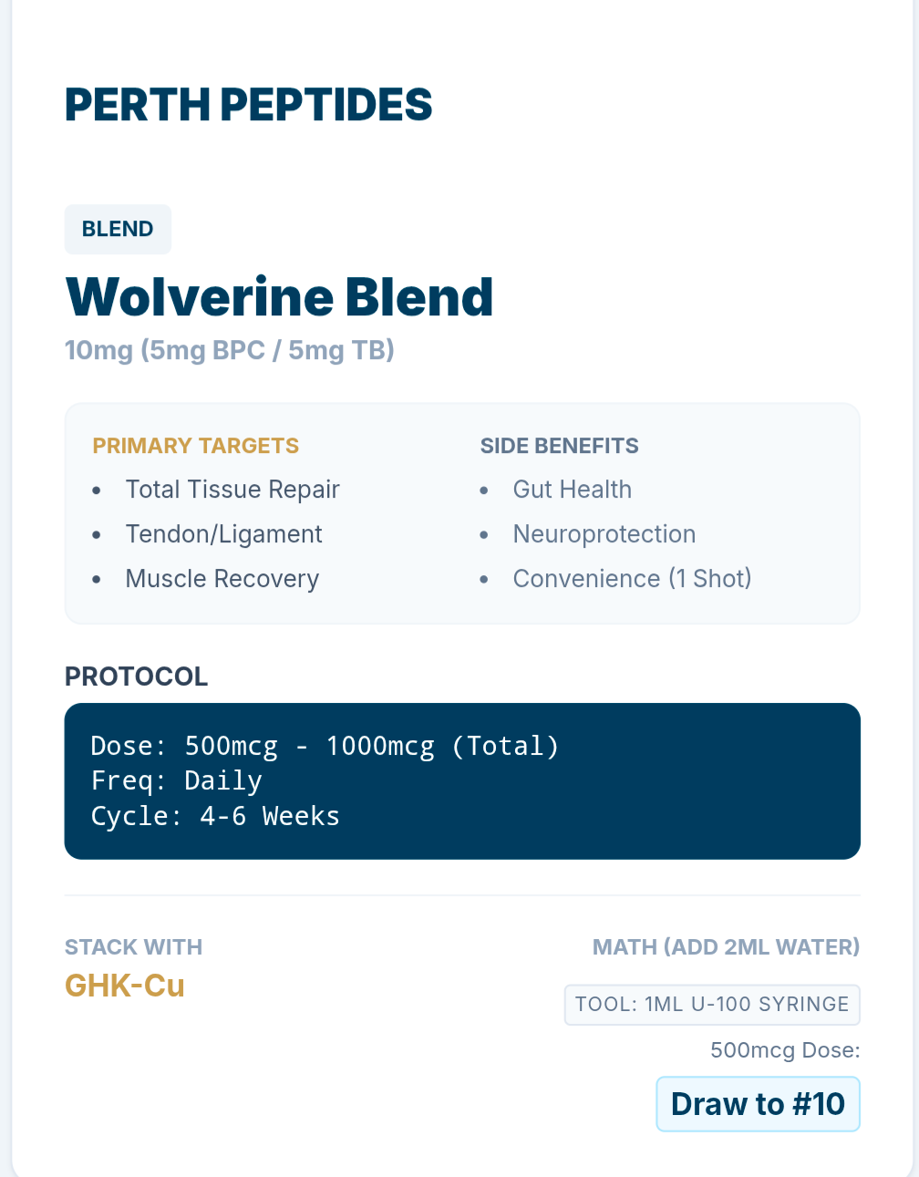 "Wolverine Stack" BPC157 + TB500 10mg